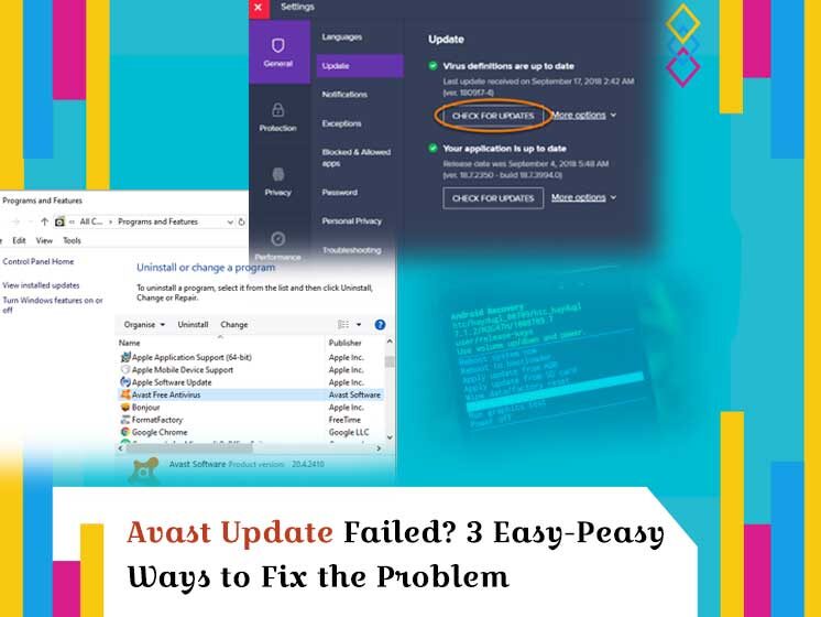 Avast Update Failed error